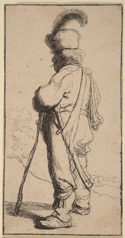 Polander Leaning on a Stick