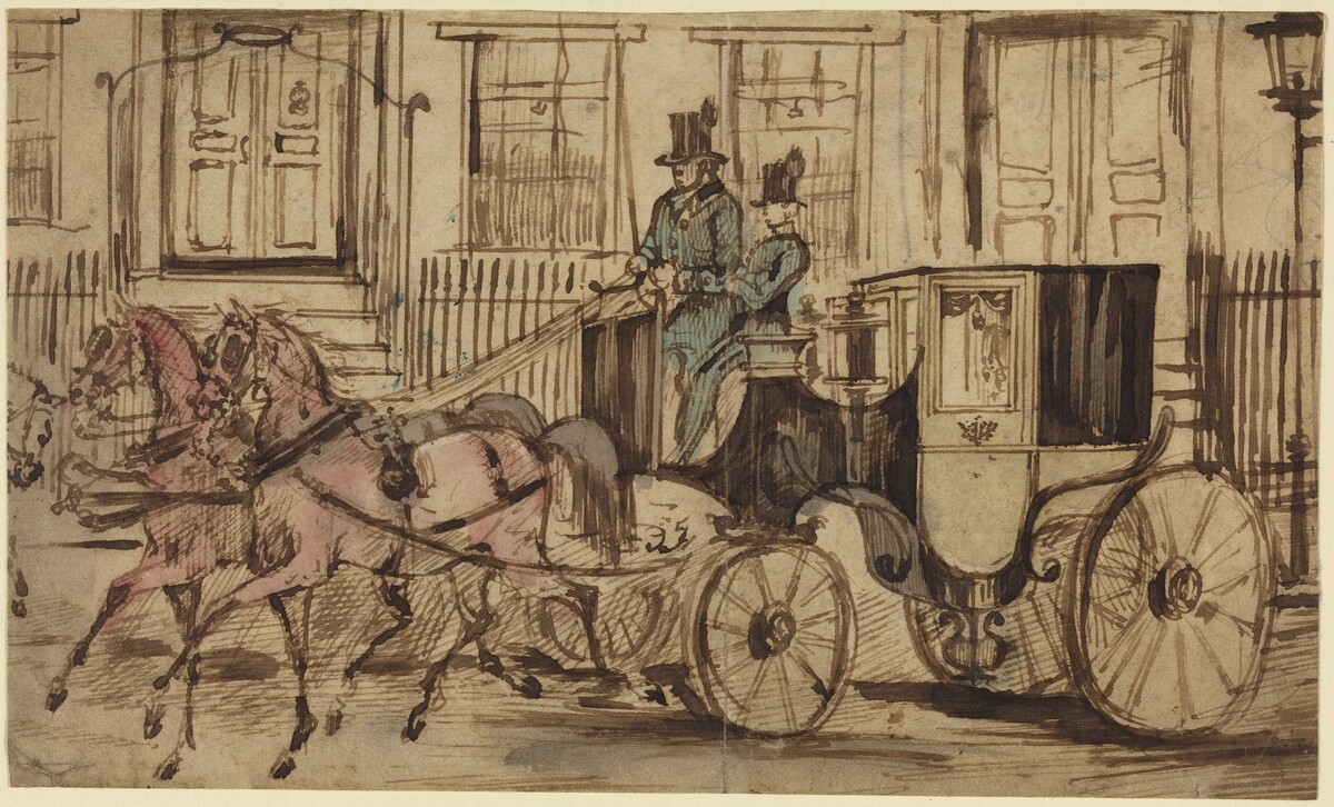 The Strawberry Roans by Attributed to Constantin Guys