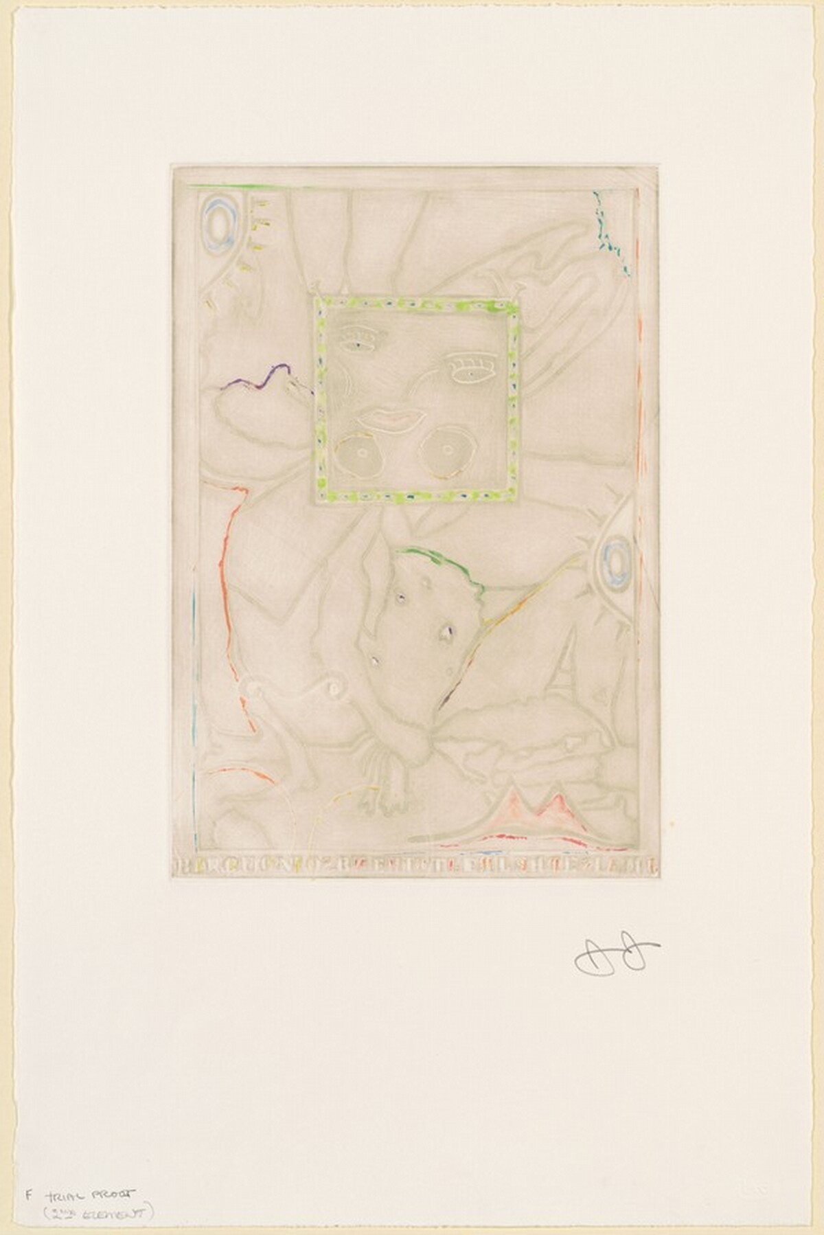 Untitled (Purple Mezzotint) [trial proof F] by Jasper Johns