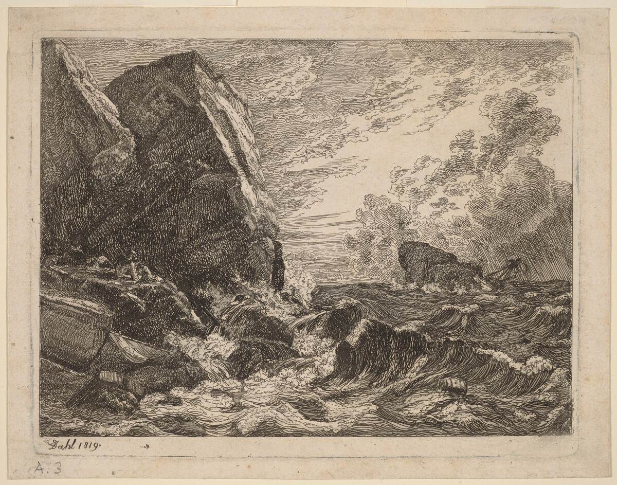 Norwegian Coast During a Storm by Johan Christian Dahl