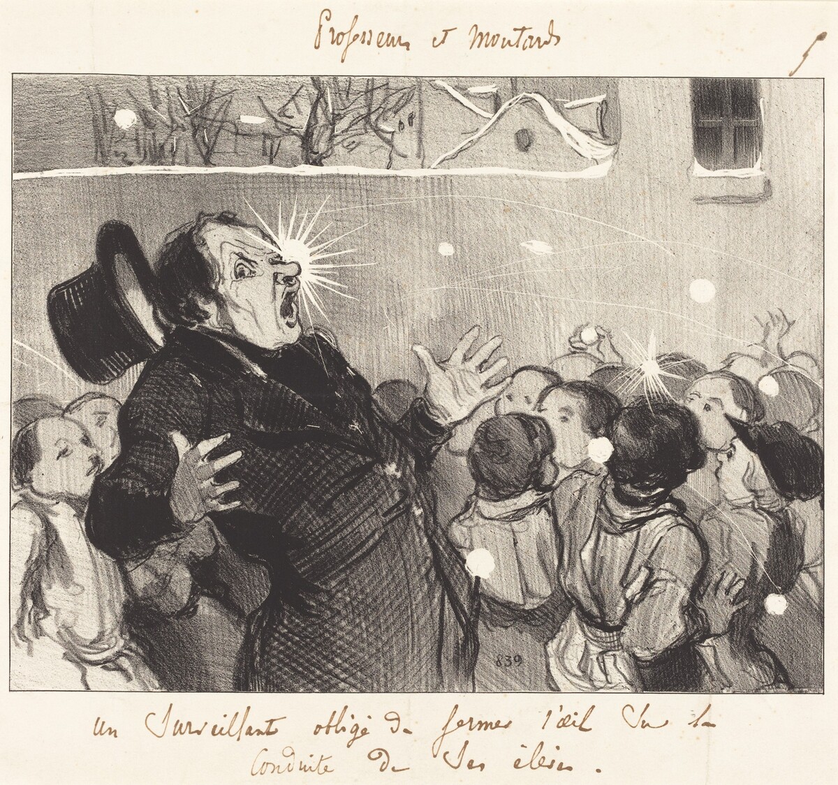 Un Surveillant obligé de fermer l'oeil... by Honoré Daumier