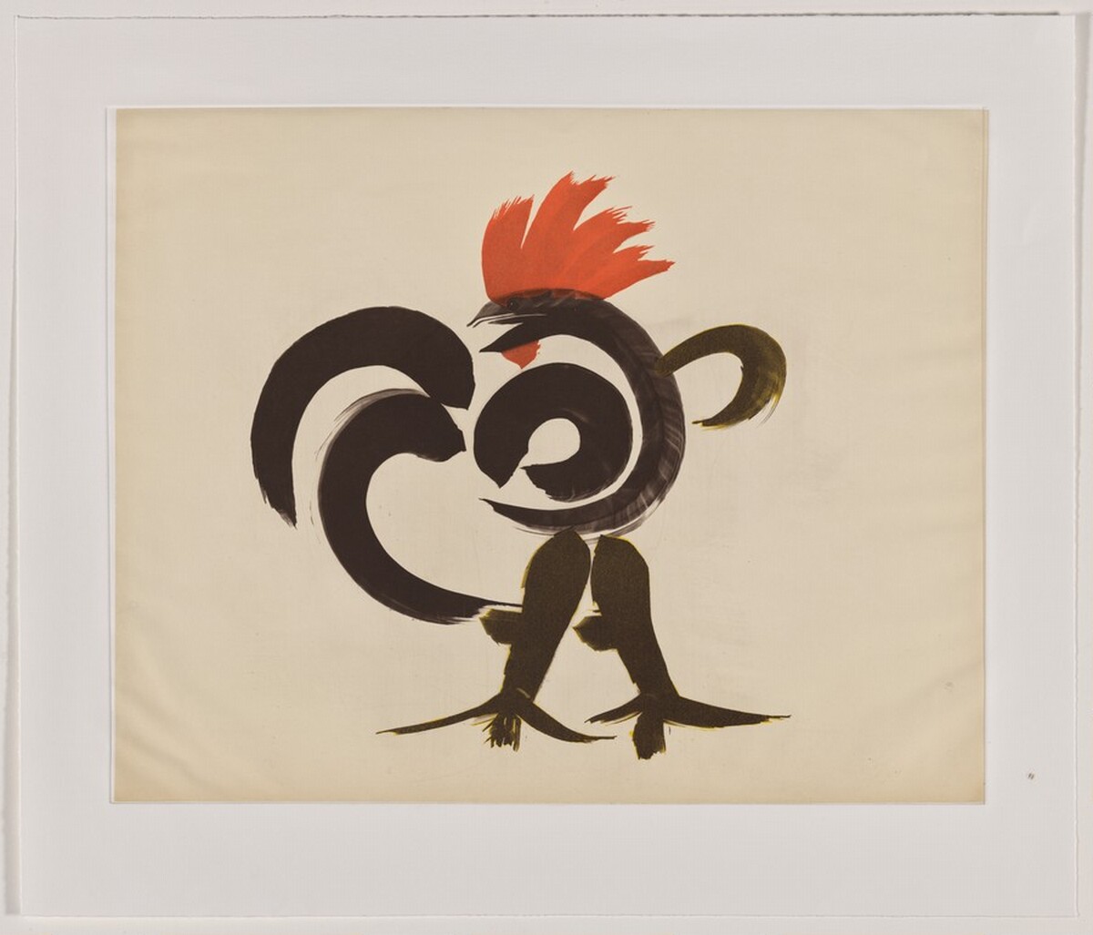 Windblown Rooster [working proof 2] by Tom Marioni