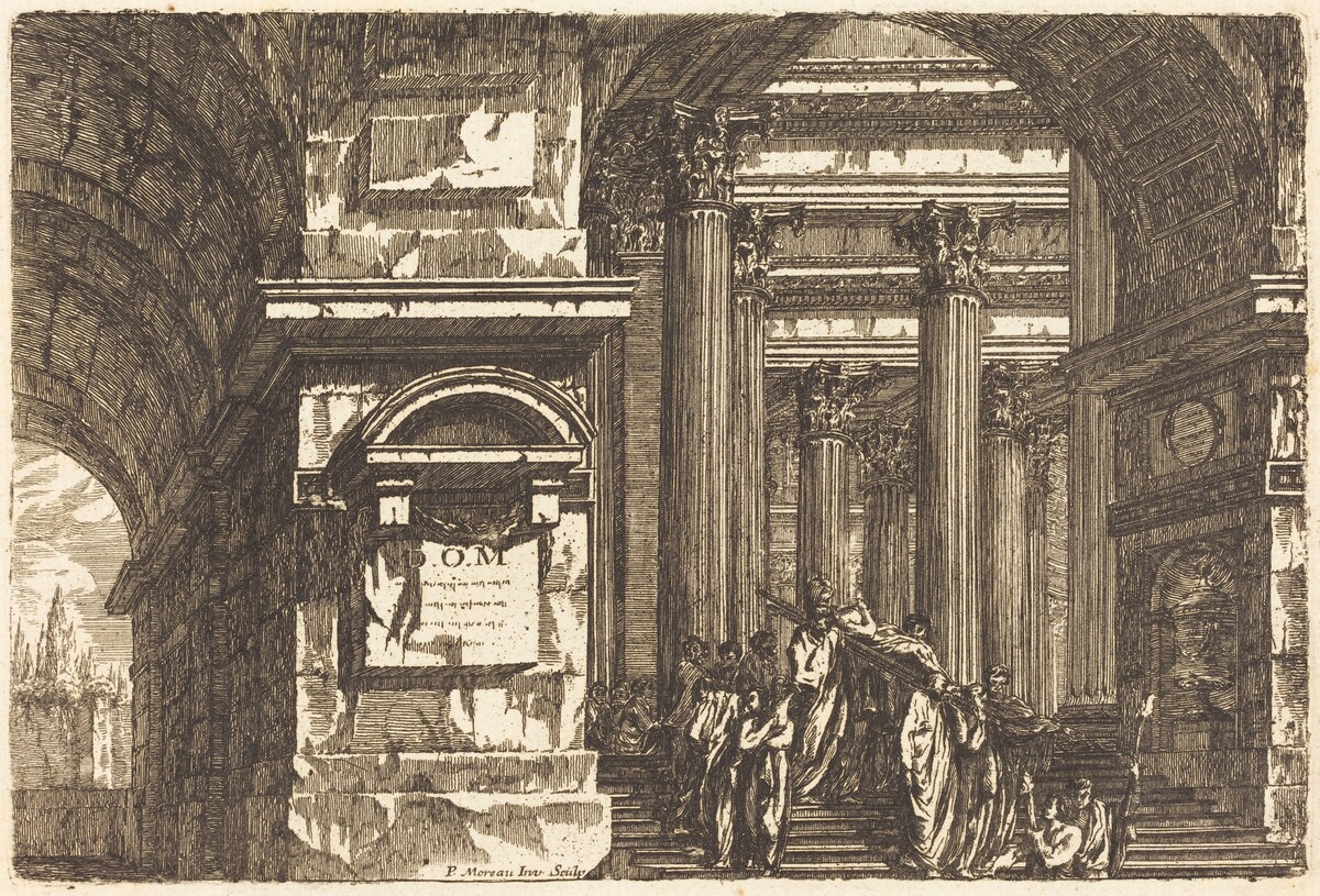 The Entrance of a Temple by Pierre Moreau
