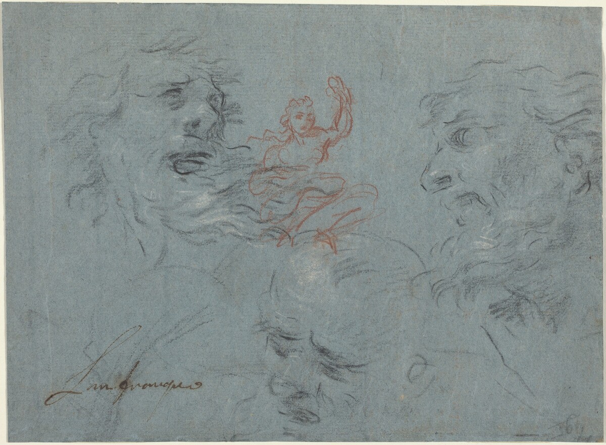 Study of Heads [recto] by French 17th Century