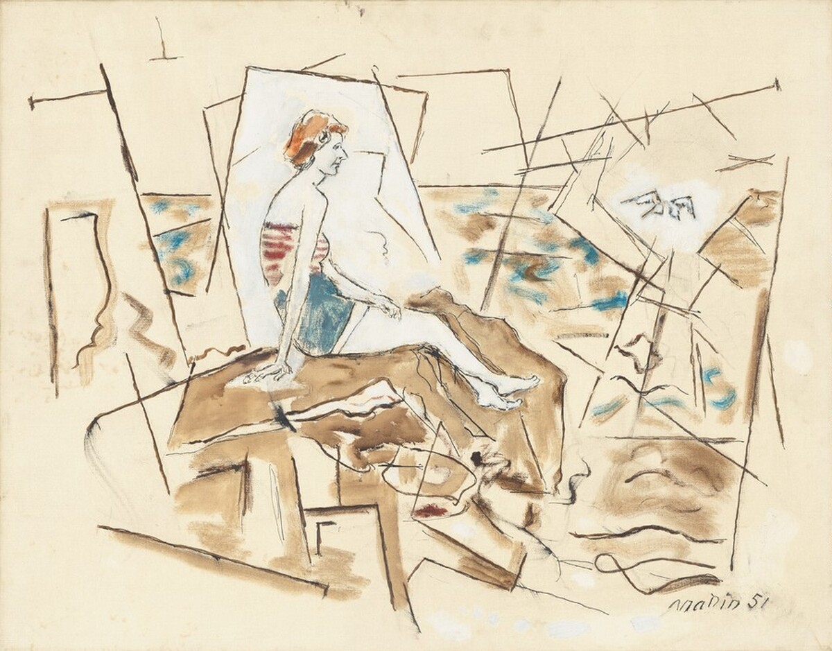 Bather Seated on Rocks by John Marin