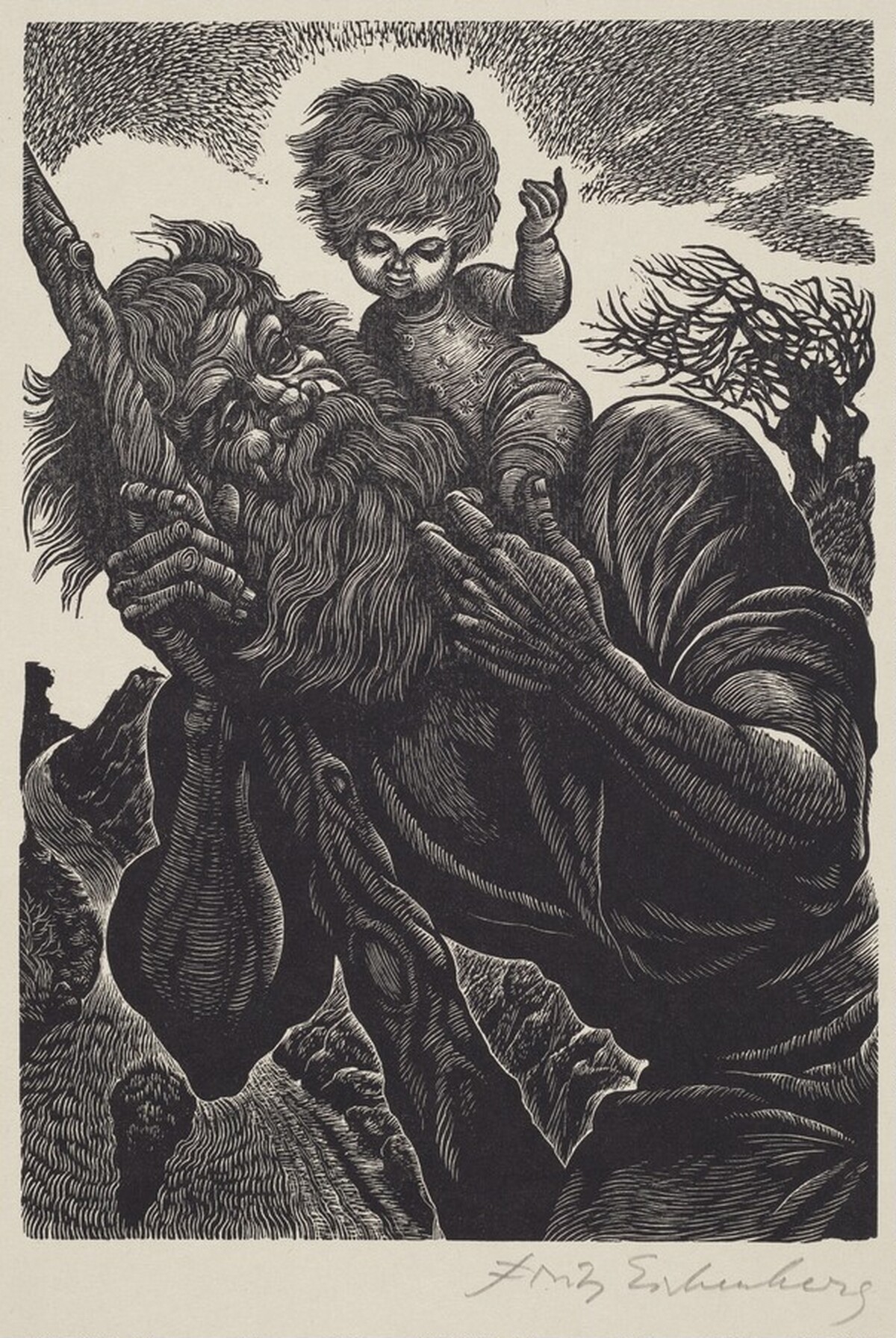 Saint Christopher by Fritz Eichenberg