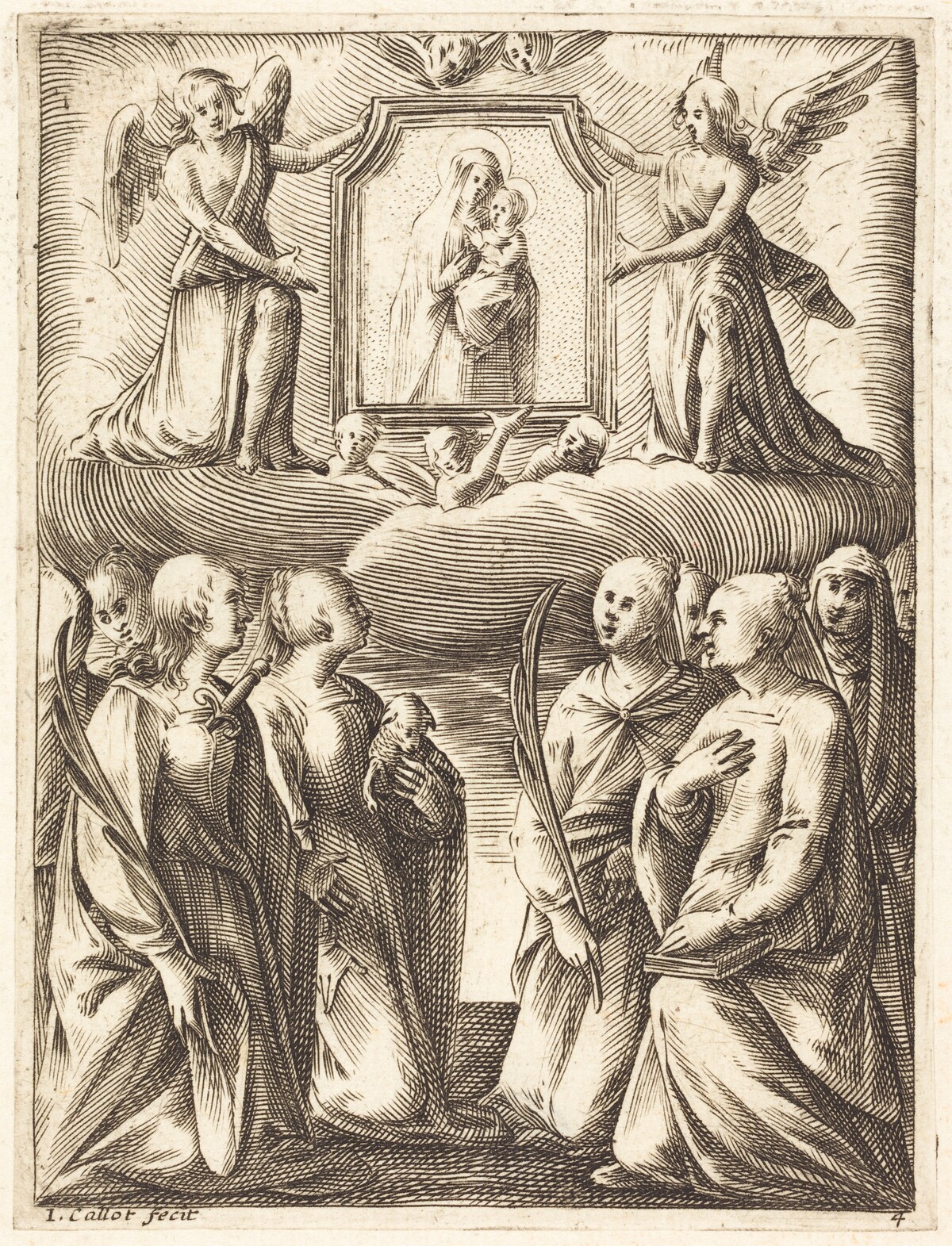 The Adoration of the Virgin and Child by Jacques Callot