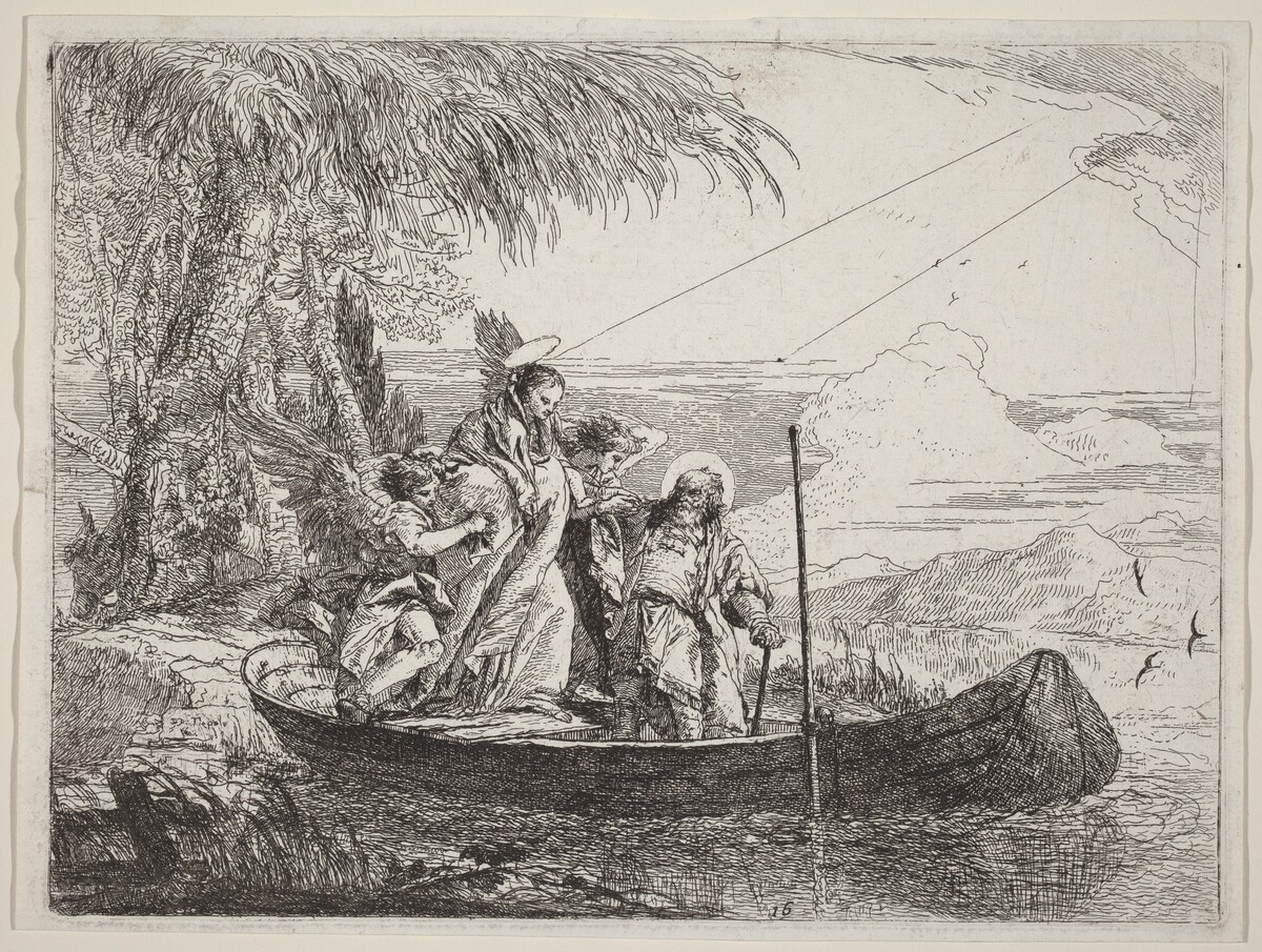 The Madonna, Child, and Angels Entering the Boat by Giovanni Domenico Tiepolo