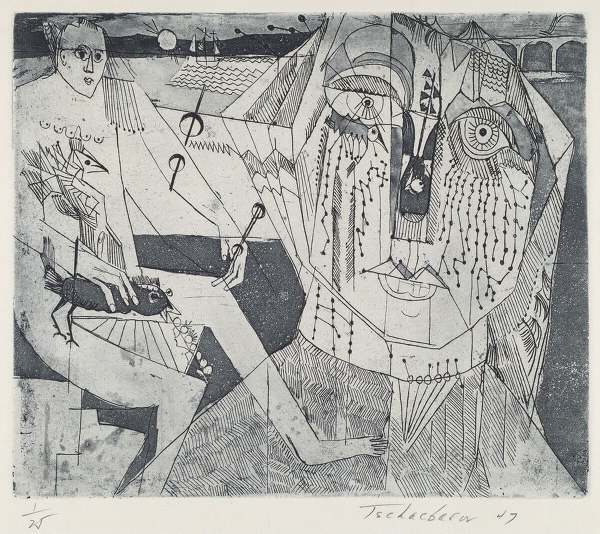 Untitled (Two Women at the Shore) by Nahum Tschacbasov