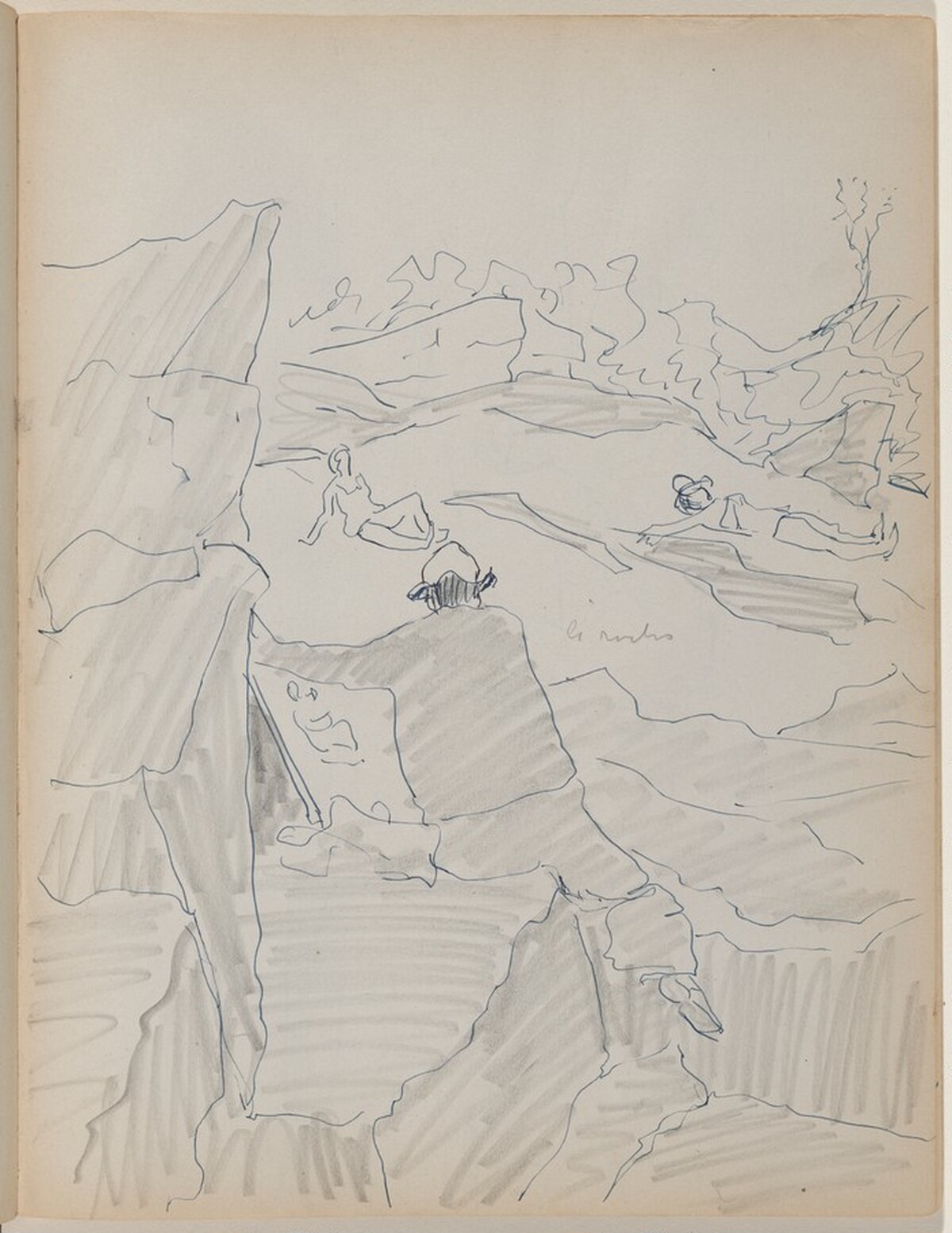Sally Sketching Two Bathers by Milton Avery