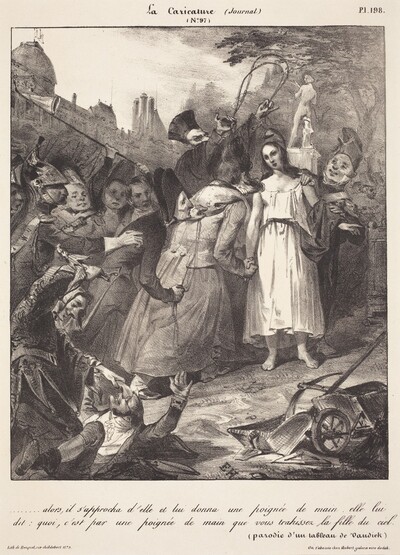 ...alors, il s'approcha d'elle: Parody of van Dyck's Betrayal of Christ