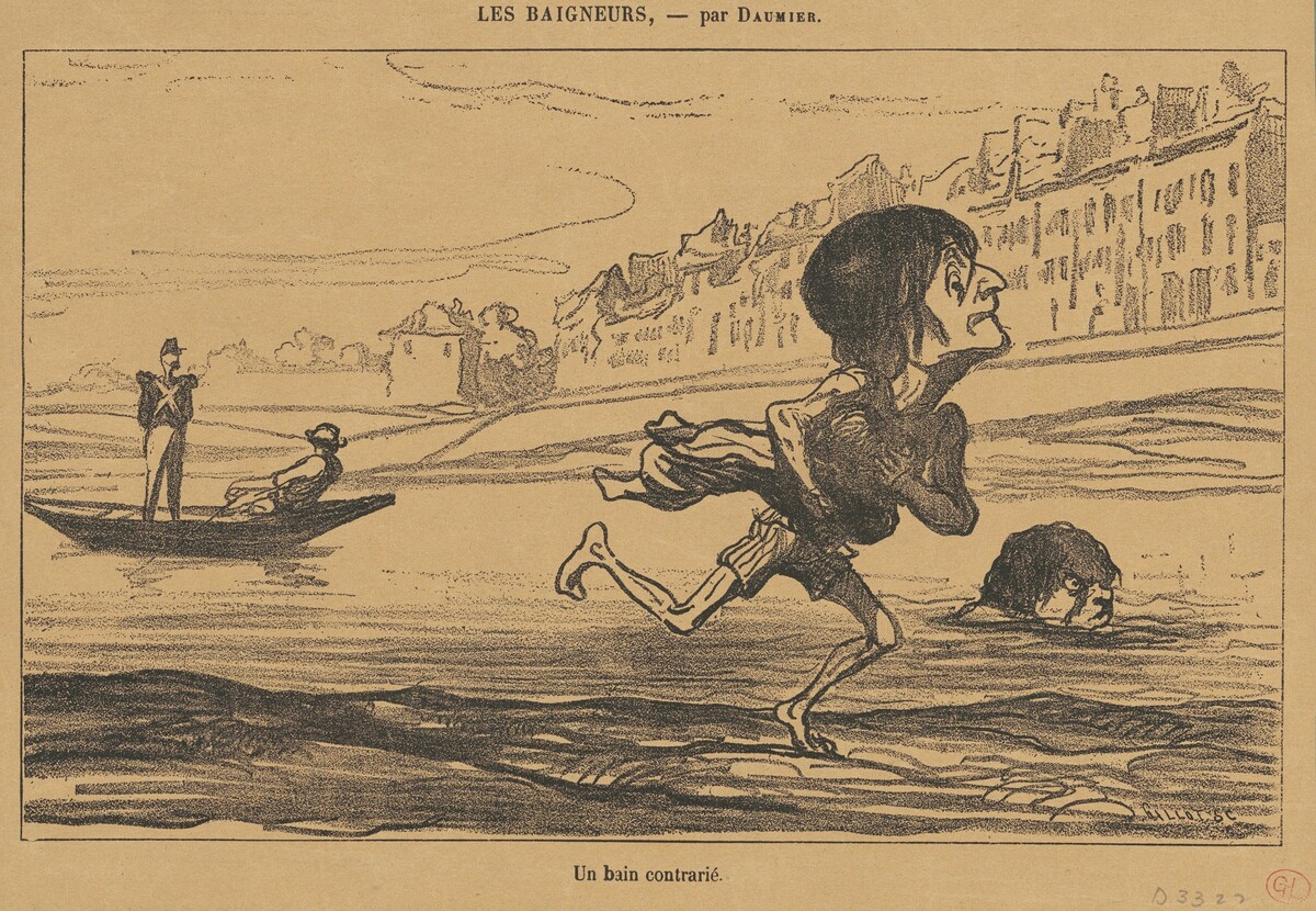 Un bain contrarié by Honoré Daumier