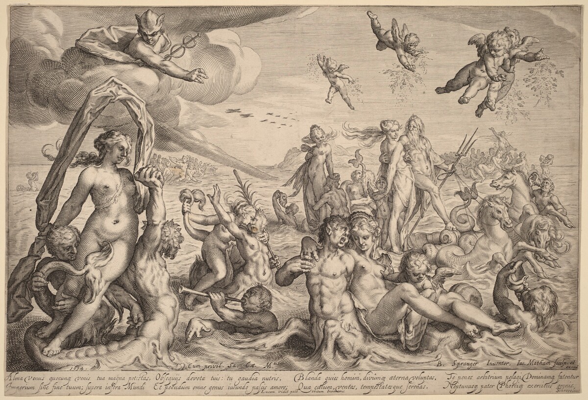 The Triumph of Neptune and Thetis by Jacob Matham, after Bartholomaeus Spranger