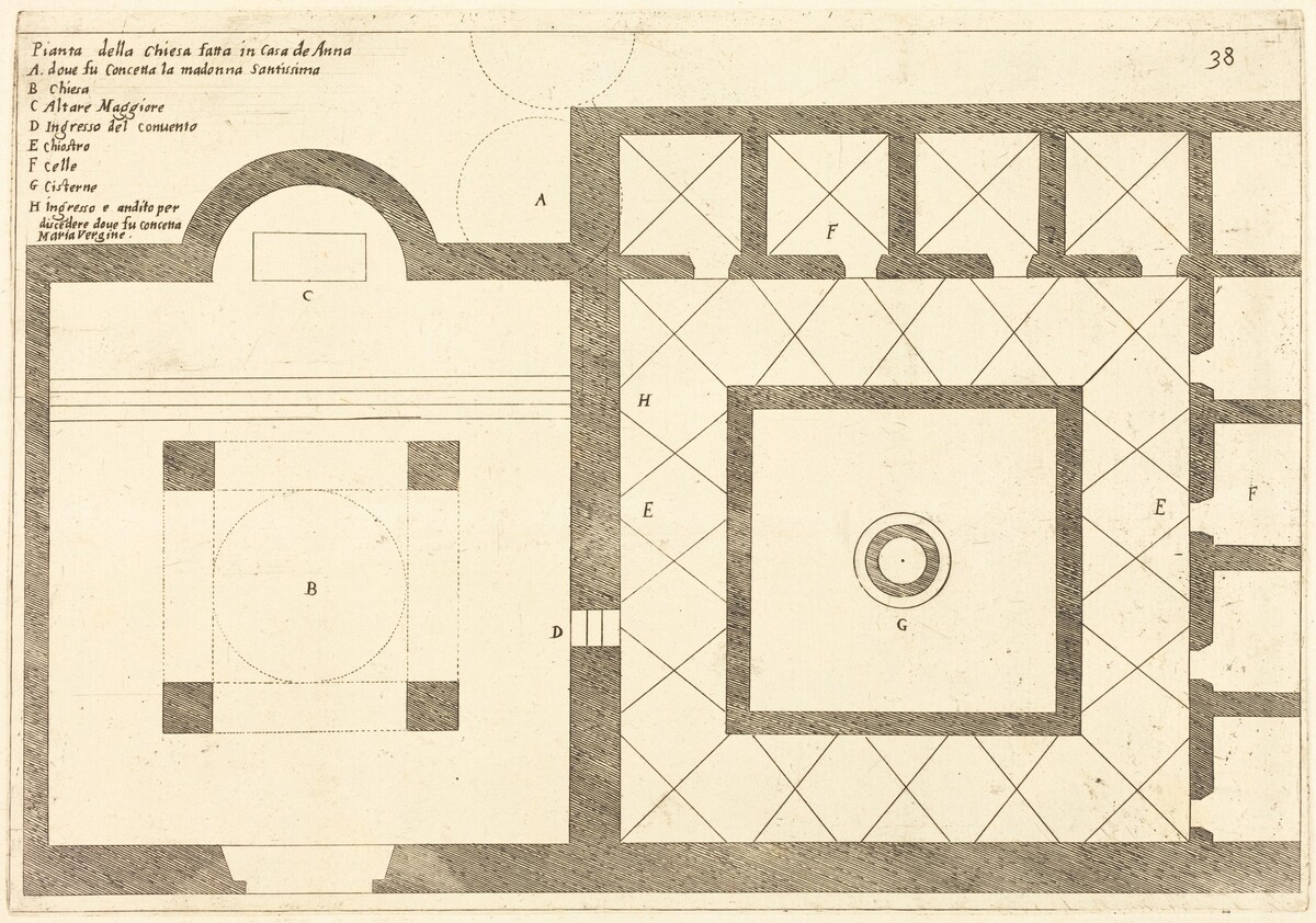 Plan of the Church near the House of Annas by Jacques Callot