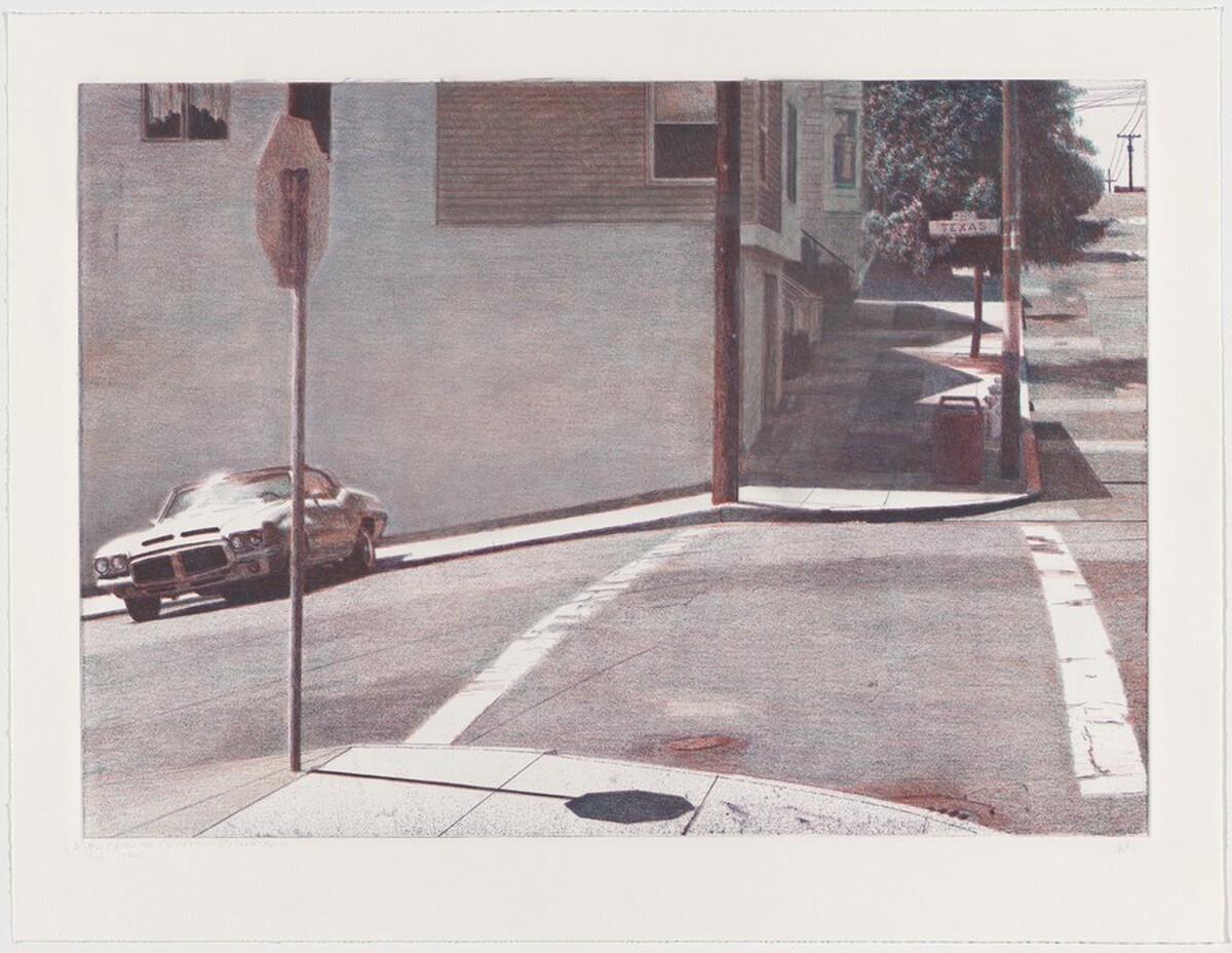 Texas and 20th Intersection [working proof 7] by Robert Bechtle
