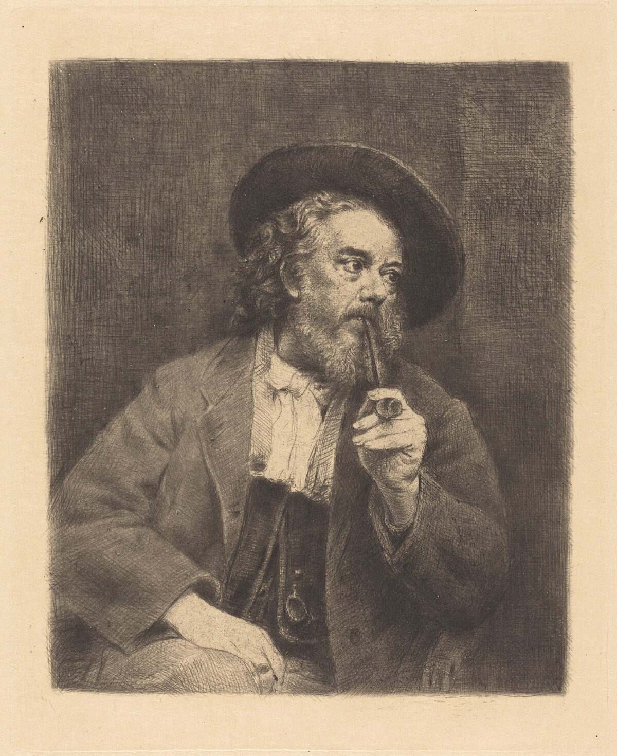 L'Auteur fumant, à mi-corps by Marcellin-Gilbert Desboutin