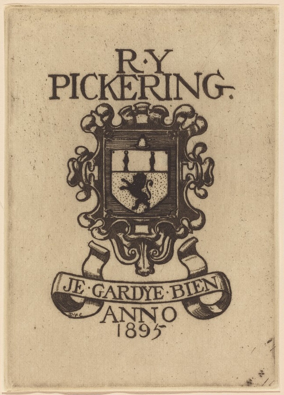 Bookplate of R.Y. Pickering, No. 1 by David Young Cameron