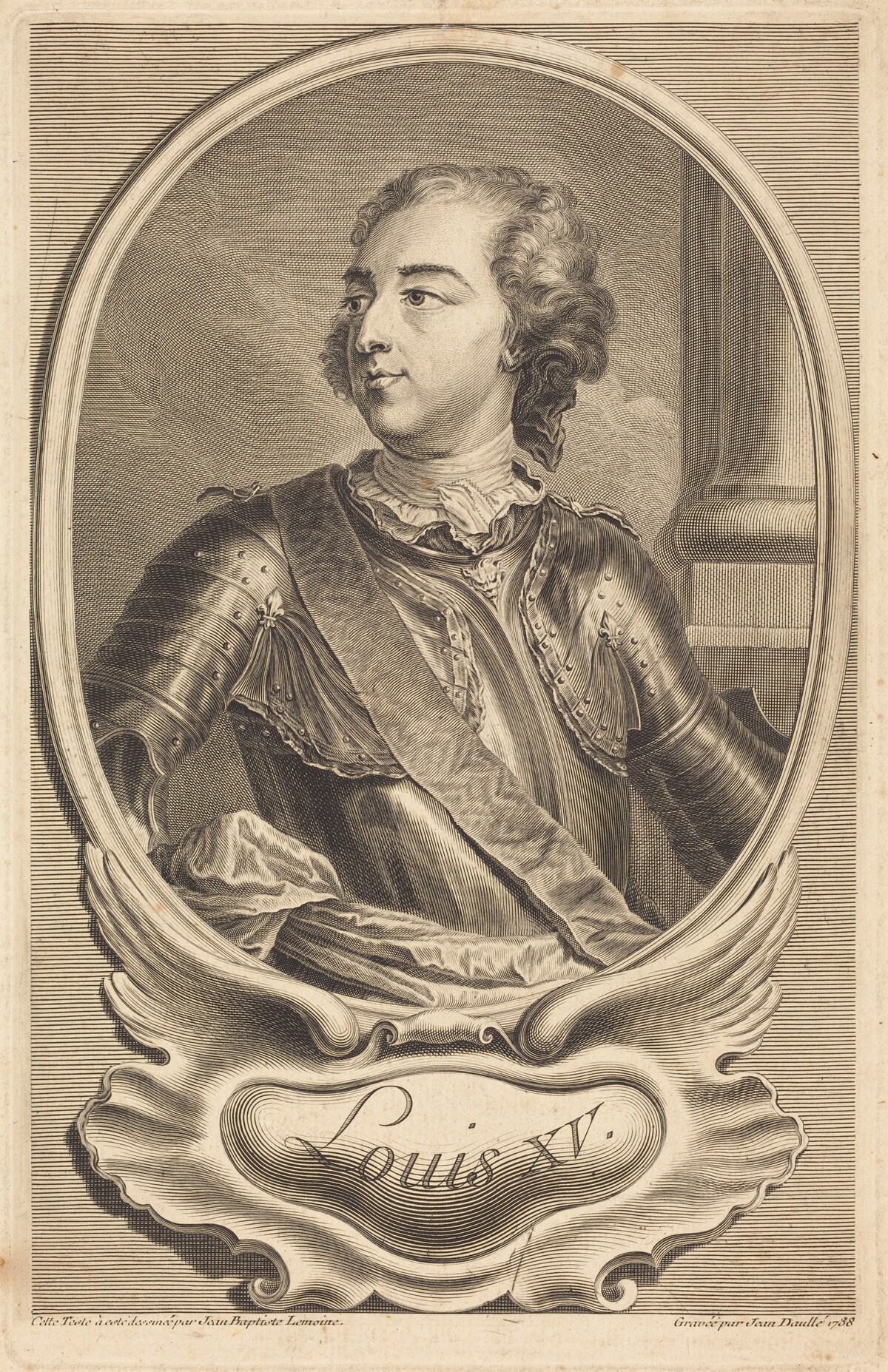 Louis XV by Jean Daullé after Jean-Baptiste Lemoyne II