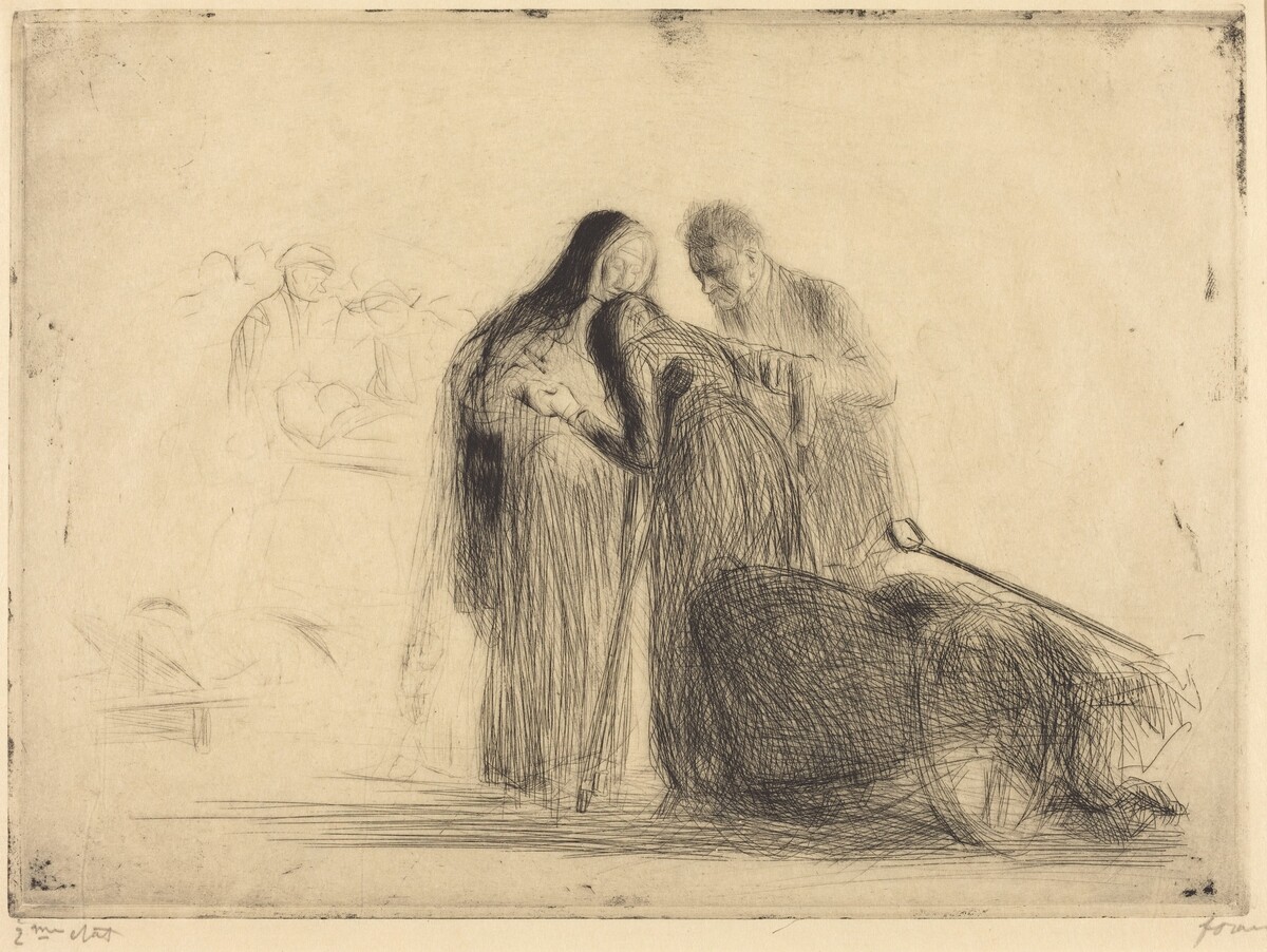 Lourdes, la paralytique (2e planche) (Lourdes, the Paralytic) (second plate) by Jean-Louis Forain