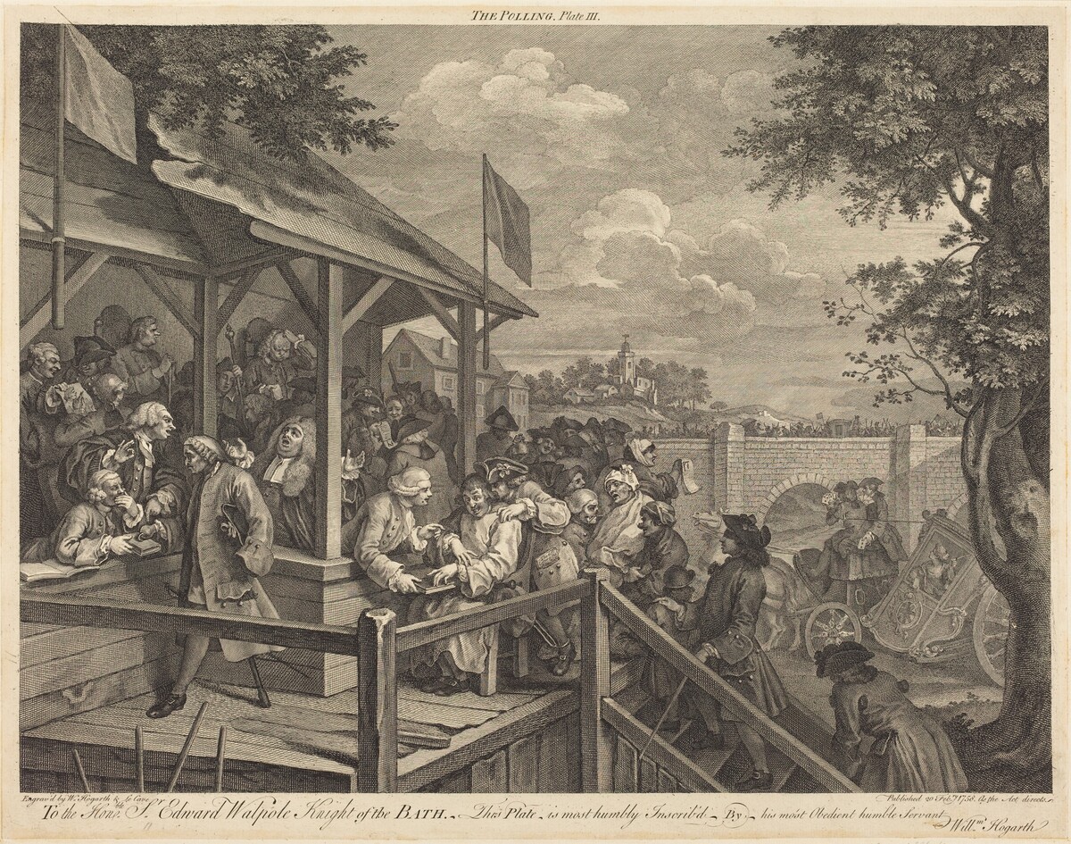 The Polling by William Hogarth and Francois Morellon de La Cave