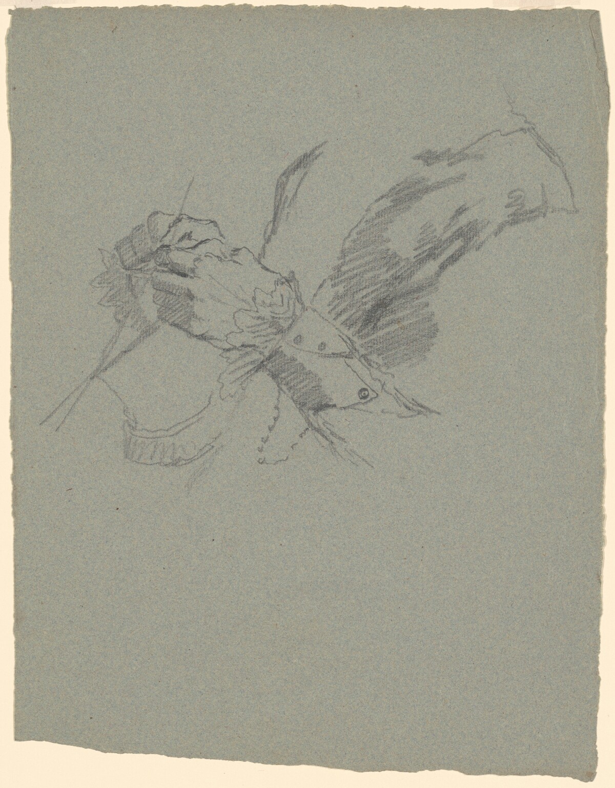 Study of Hands Knitting [recto] by Enoch Wood Perry, Jr.