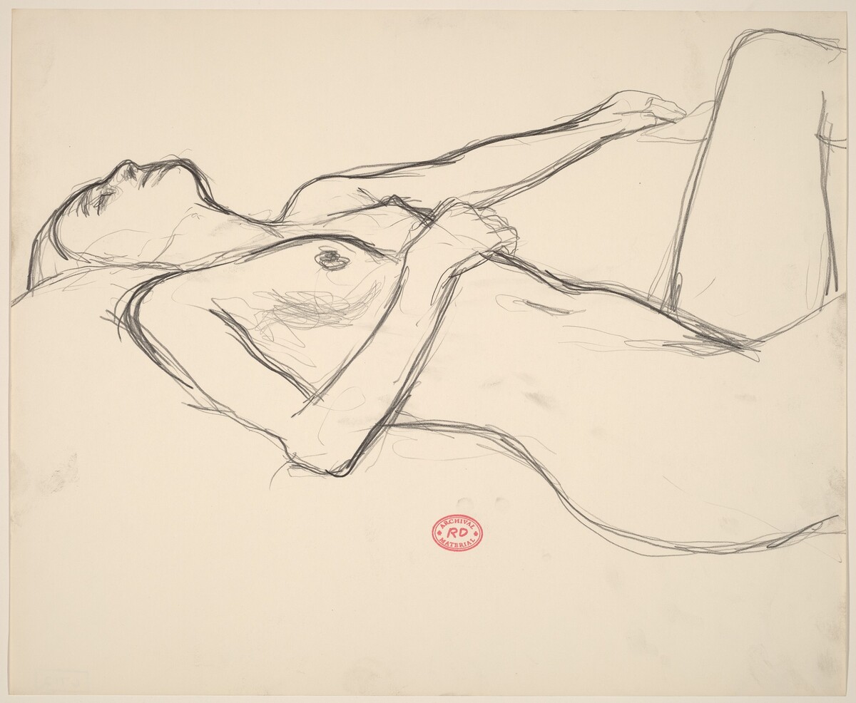 Untitled [nude reclining with her head back] by Richard Diebenkorn