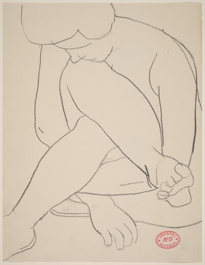 Untitled [seated nude embracing her crossed legs]