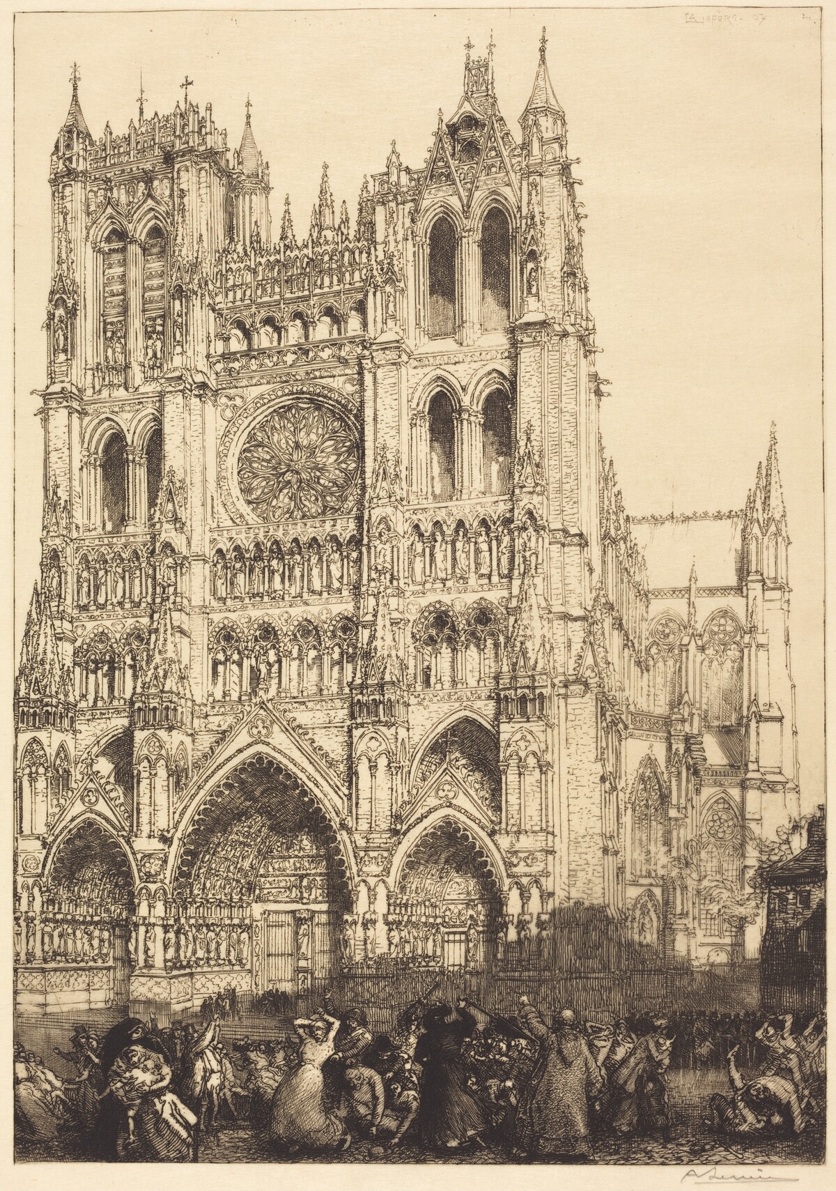 Amiens Cathedral (Cathedrale d'Amiens - Jour d'inventaire) by Auguste Lepère