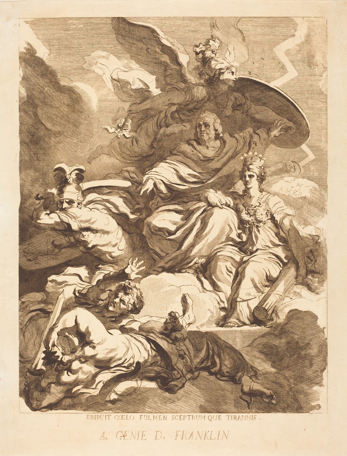 The Genius of Franklin (Au Génie de Franklin) by Marguerite Gérard after Jean-Honoré Fragonard