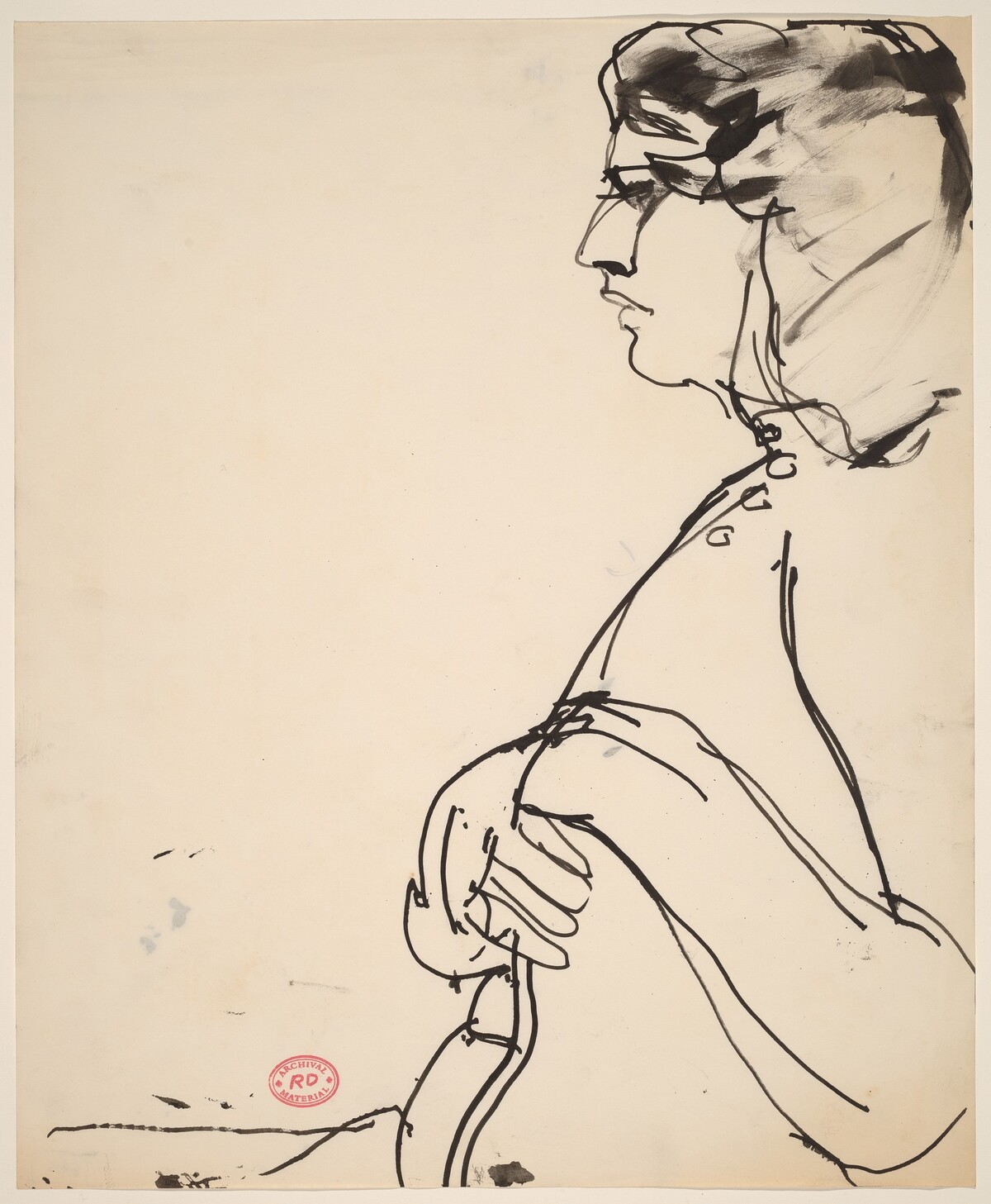Untitled [profile of a model] by Richard Diebenkorn