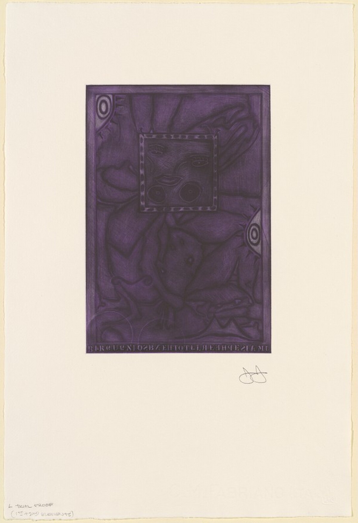 Untitled (Purple Mezzotint) [trial proof L] by Jasper Johns