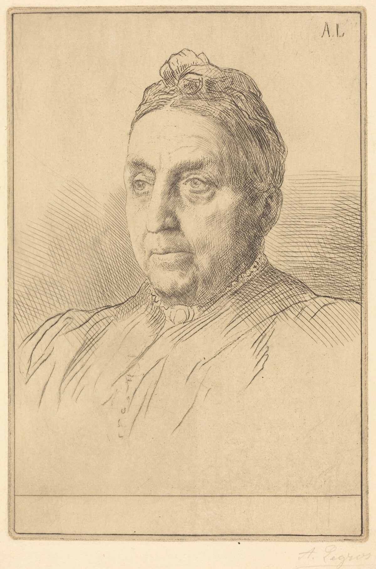 Mme. Kemp, 4th plate by Alphonse Legros
