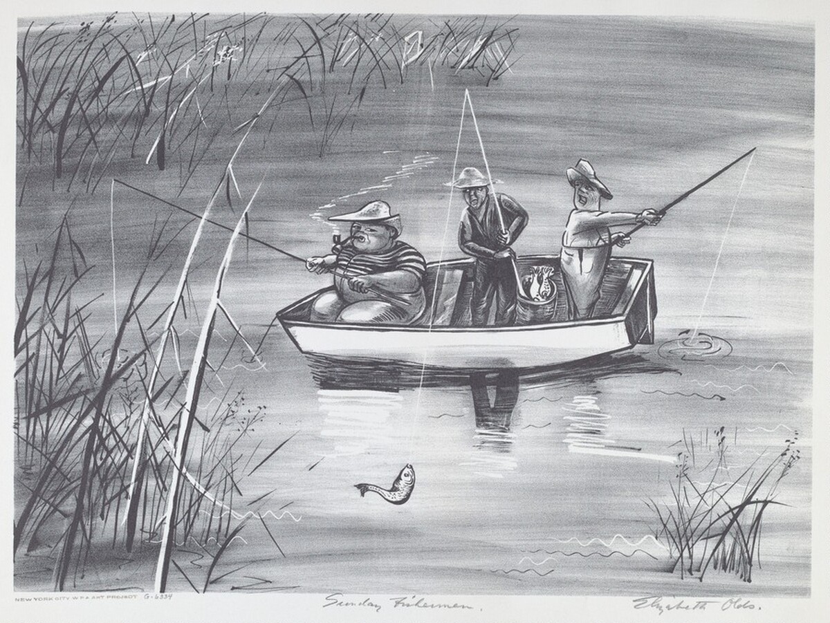 Sunday Fishermen by Elizabeth Olds