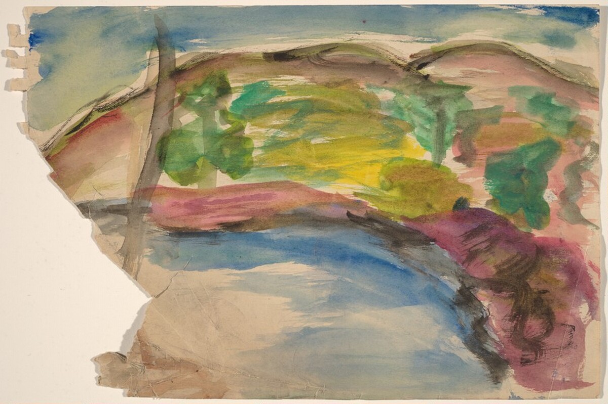 Mountains and Lake [recto] by Mark Rothko