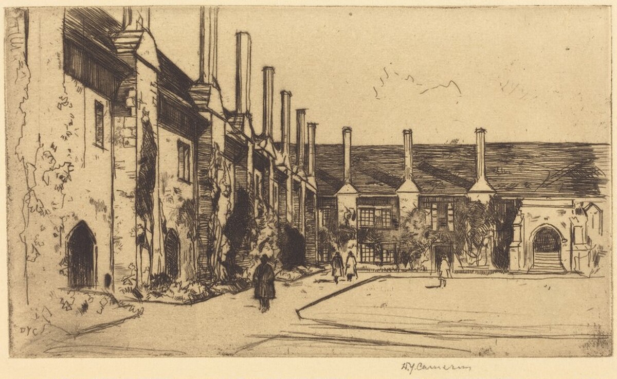 Almshouses, St. Cross by David Young Cameron