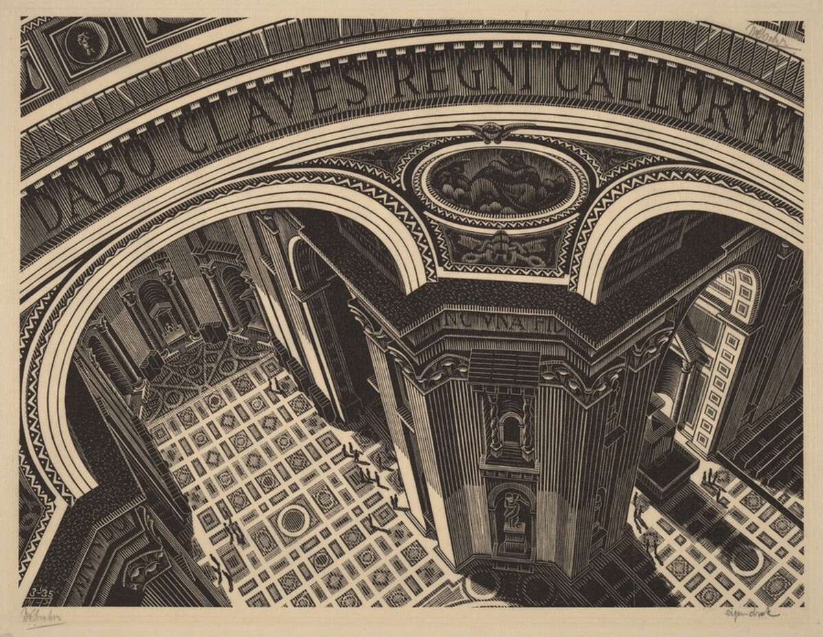 Inside Saint Peter's, Rome by M.C. Escher