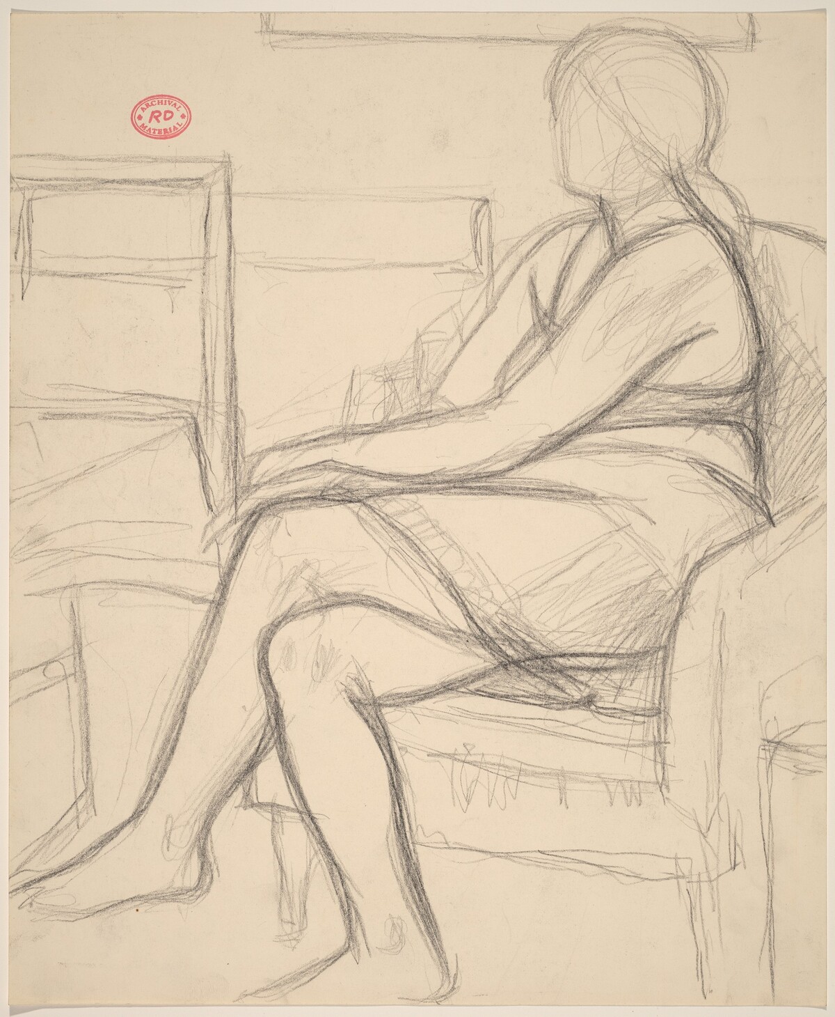Untitled [female nude seated in the studio] by Richard Diebenkorn