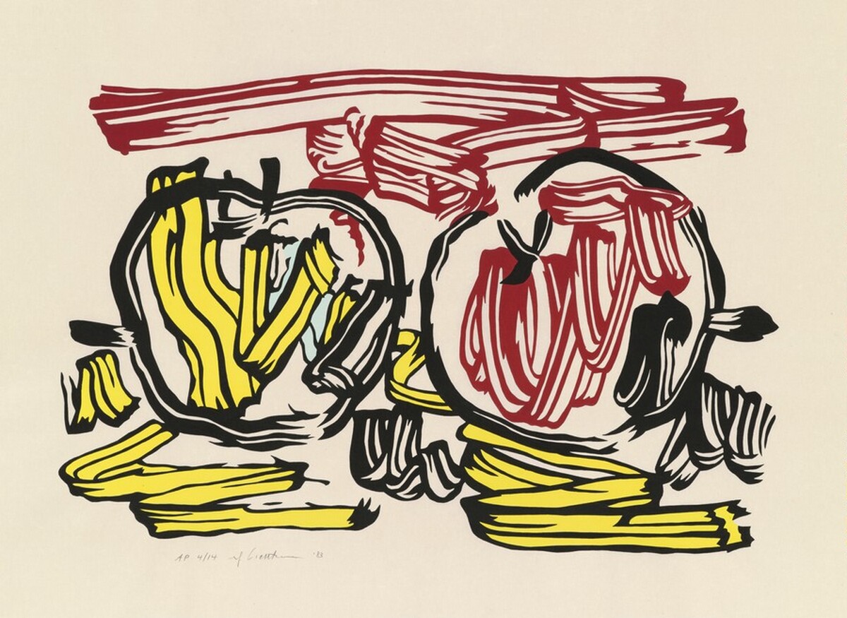 Red Apple and Yellow Apple by Roy Lichtenstein