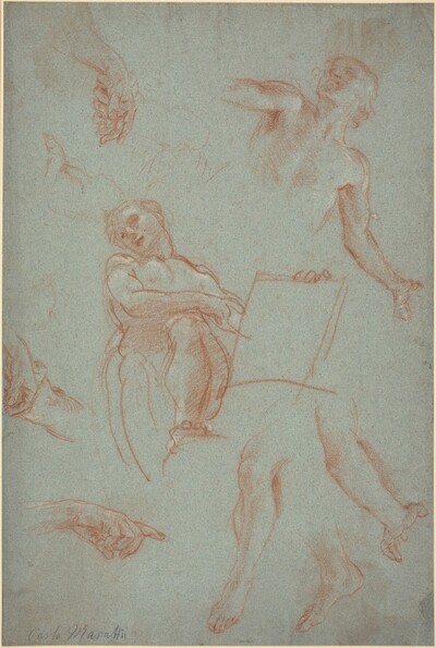 Sheet of Studies with Figures, Hands, and Feet
