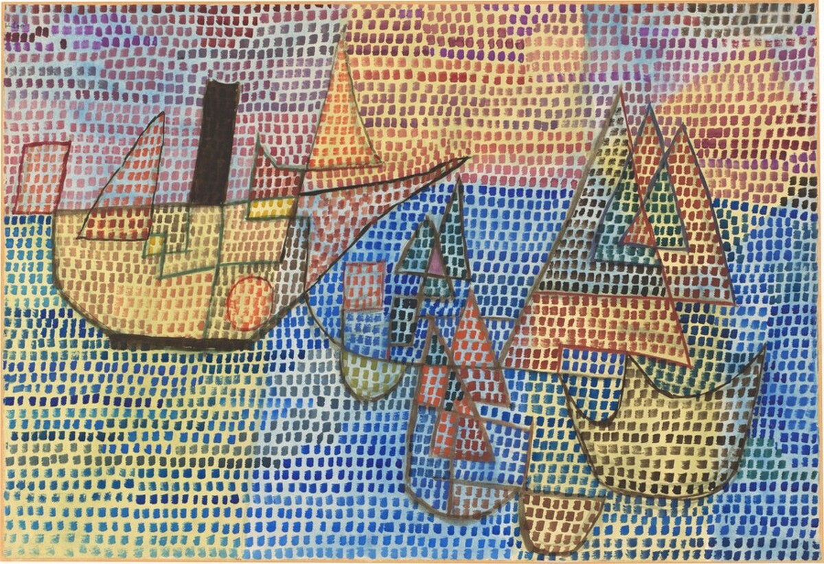 Dampfer und Segelbōte (Dredger and Sailboat) by Paul Klee
