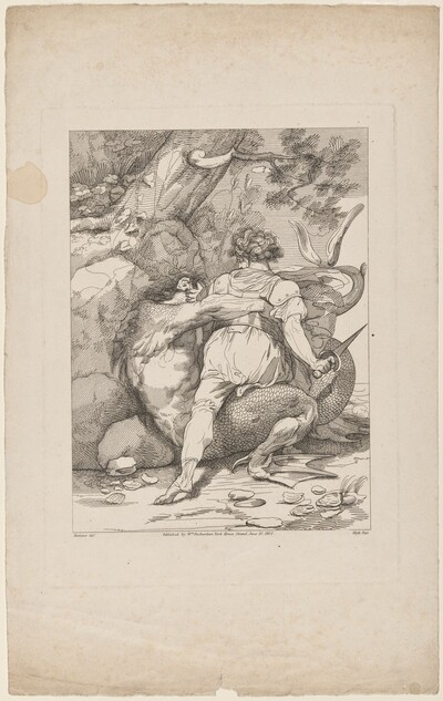 Man Attacking a Monster