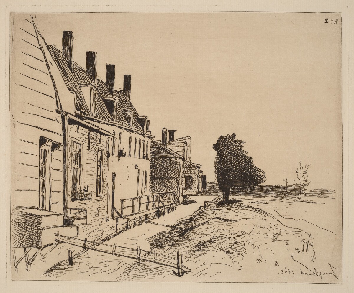 The Houses on the Canal Bank (Les Maisons au bord du canal) by Johan Barthold Jongkind