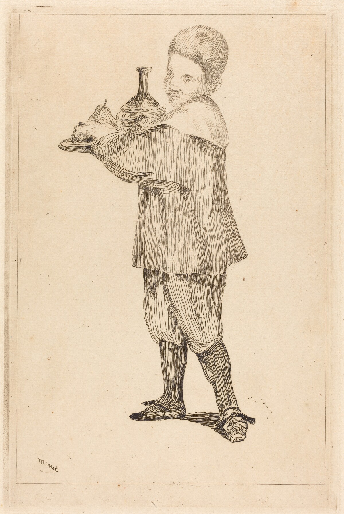 Child Holding a Tray (L'Enfant Portant un Plateau) by Edouard Manet