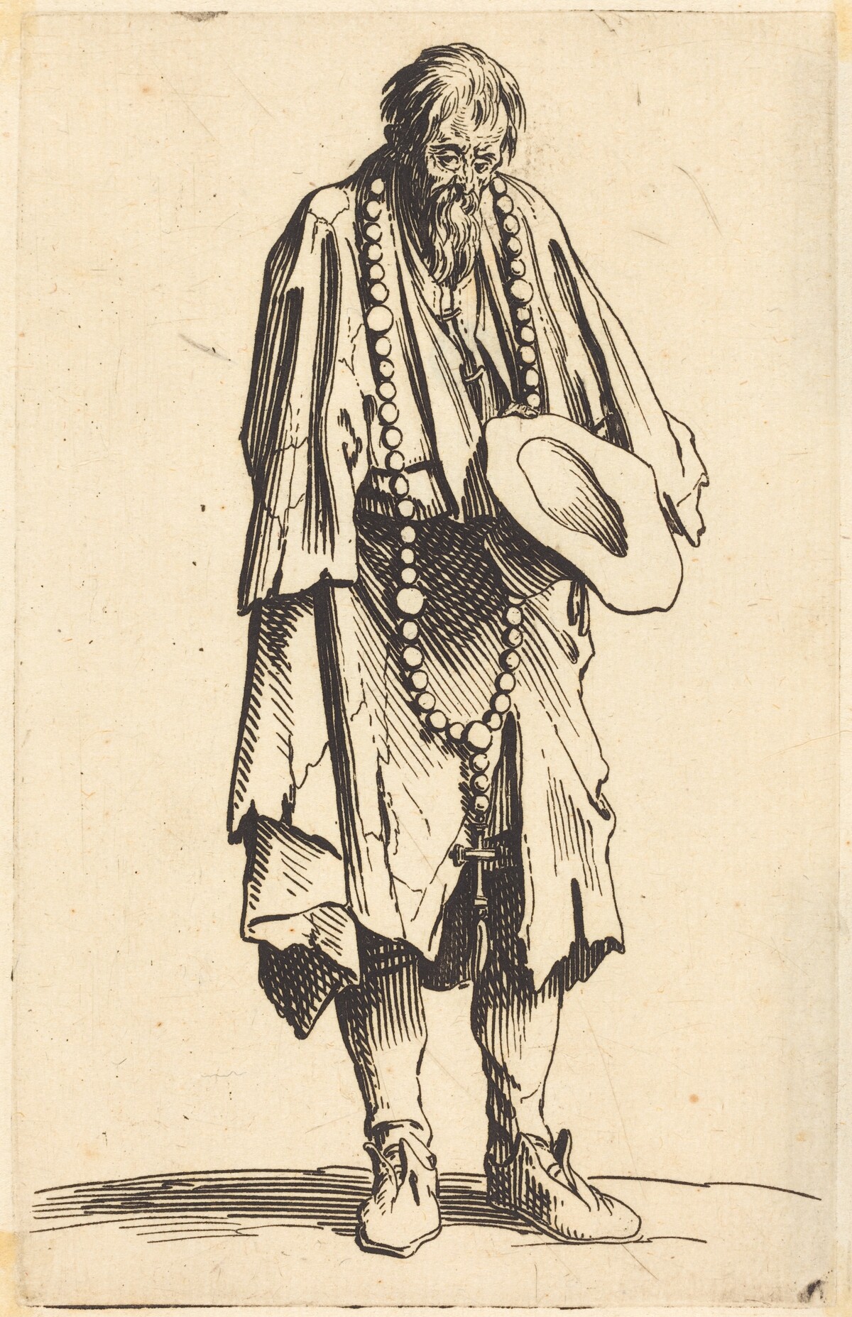 Beggar with Rosary by Jacques Callot