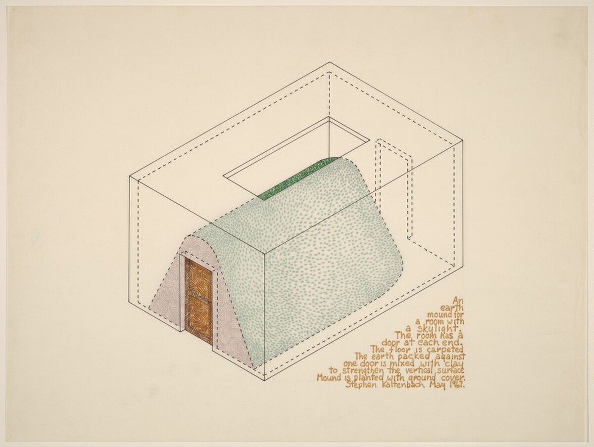 Earth Mound in a Room with Skylight by Stephen Kaltenbach