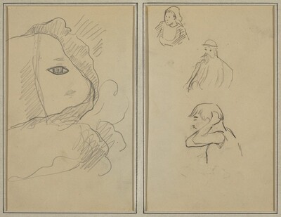 Eye and Part of Face; A Breton Woman and Two Men [recto]