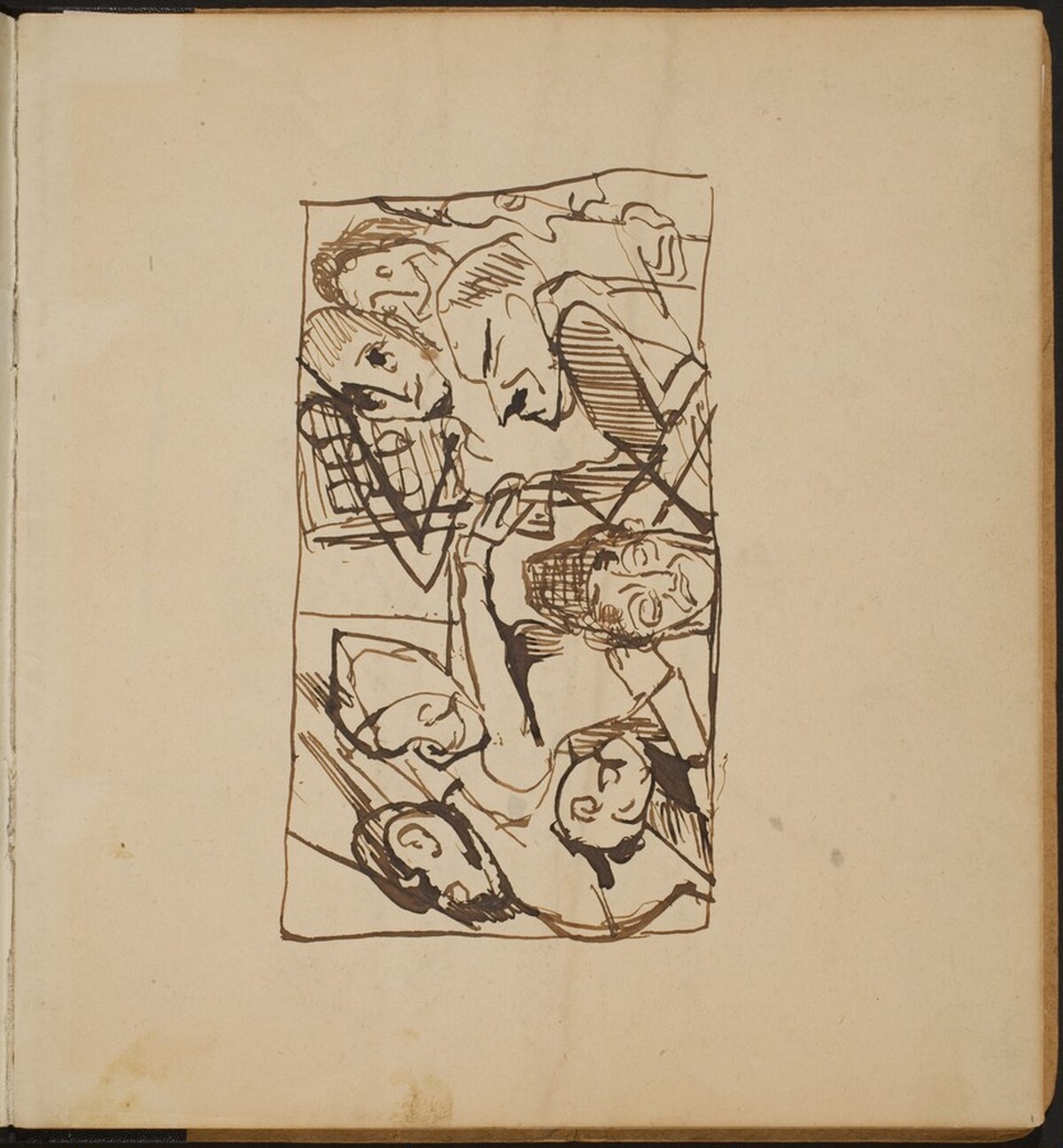Figuren in Interieur (Figural Group in Interior) [p. 1] by Max Beckmann