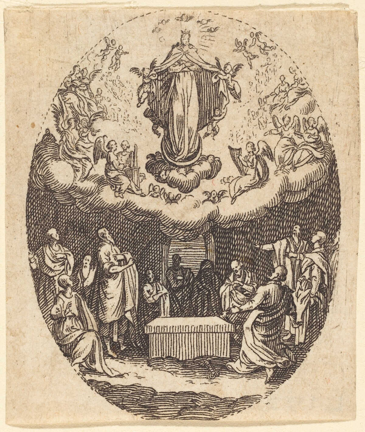 The Assumption with the Cherubin by Jacques Callot