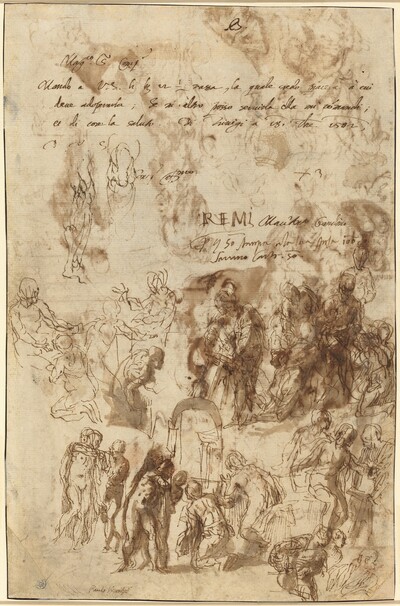 Studies for the Raising of Lazarus and Other Compositions [verso]