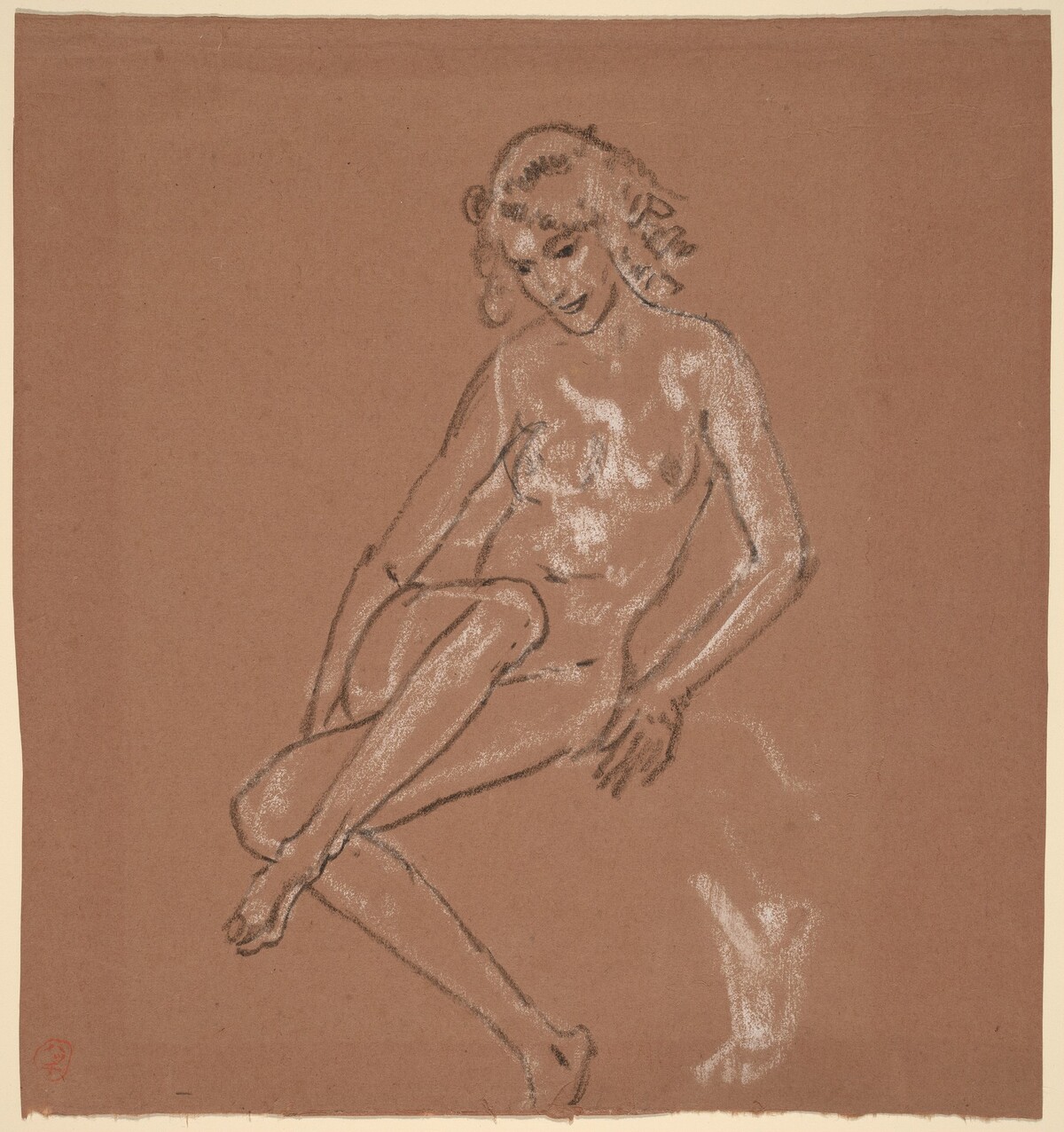 Seated Nude and a Foot by Arthur B. Davies